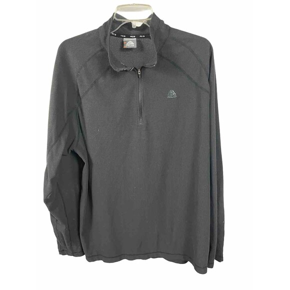 Nike ACG Men’s Vintage Gray Tag Waffle KnIt Black Quarter Zip Pullover- Size XL‎ - Picture 1 of 7